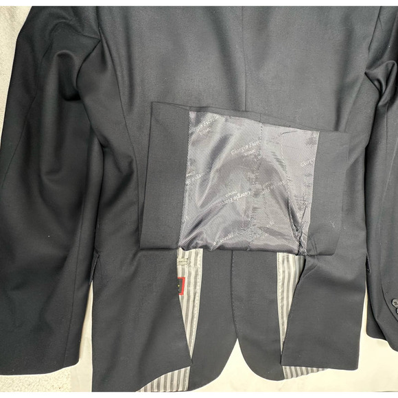 Giorgio Fiorelli Blazer Size 40L Euro Slim AMF Notch Shark No Pleat DARK NAVY - Picture 16 of 16